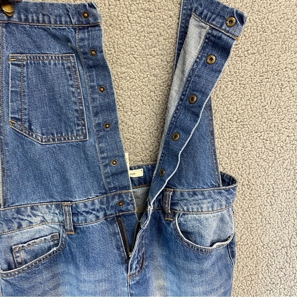 Life in Progress Snap Button Front Disstressed Overalls Sz S - Picture 5 of 13